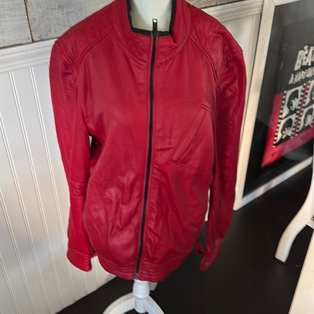 Red biker jacket